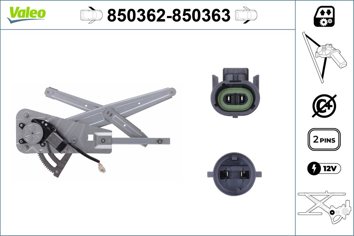 Window Regulator - 850362 VALEO